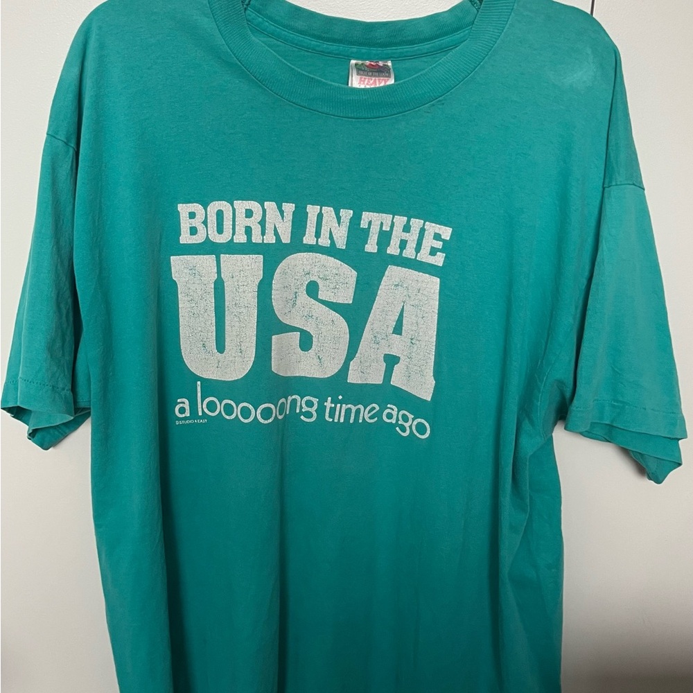 Born In The USA Vintage Fruit Of The Loom Single Stitch T-Shirt Men’s XL